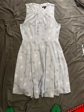 Banana Republic Pale Blue Floral Print Dress